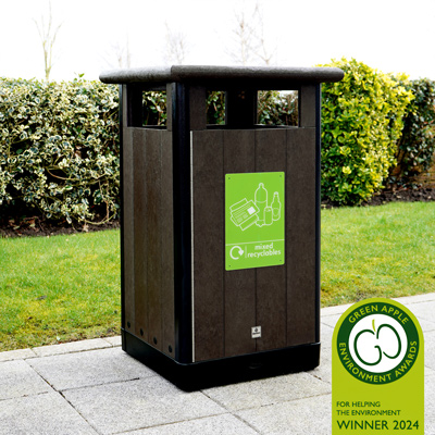 Origin™ Horizon 110 Mixed Recyclables Recycling Bin Made from Recycled Materials